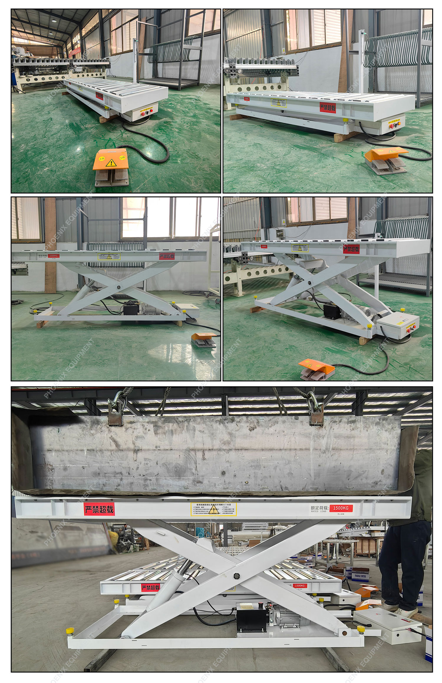 3kw 380v/50hz Electric Lifting Roller Table and Versatile for Building Material Shops