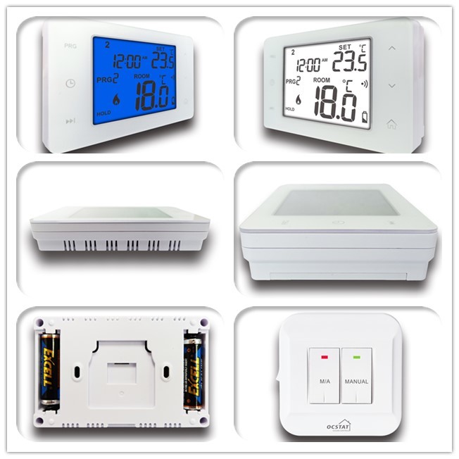 IOS And Android App RF Room Thermostat With LCD Touch Screen Display