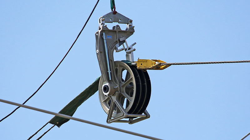 Fiber Optic Cable Pulley Rollers Transmission Conveyor Motorized Overhead Pulley Block