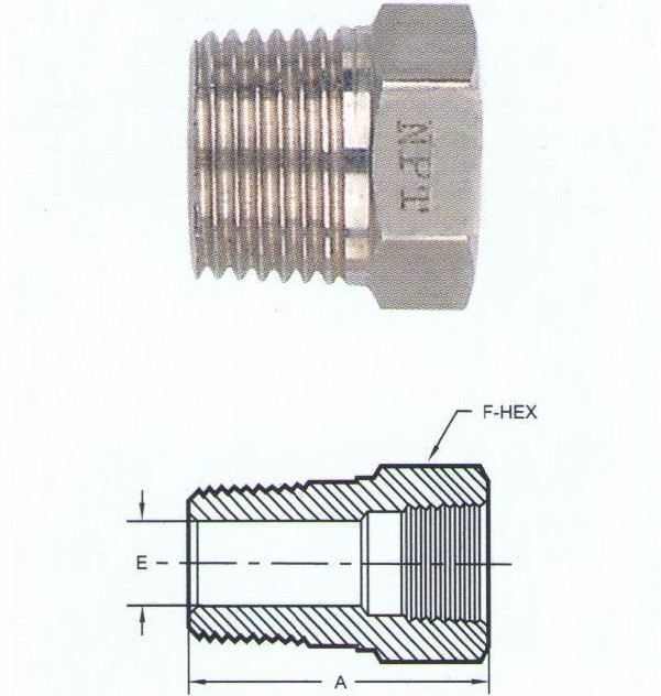 Metric stainless steel hex reducer bushing