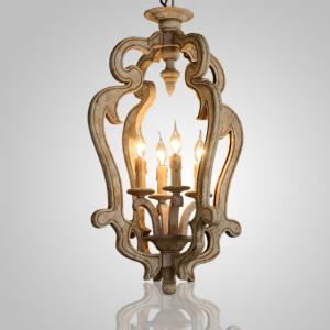 China Dark wood farmhouse wood chandelier (WH-CI-12) wholesale