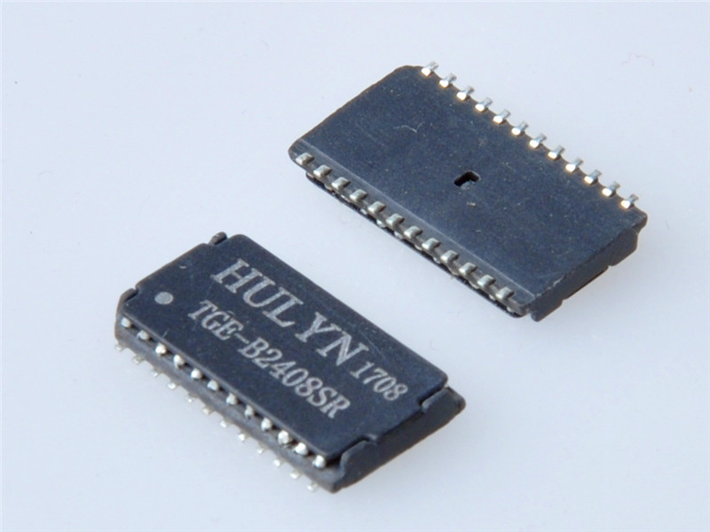 10/100/1000 Base-T Quad port SMD LAN Magnetic Transformer,24PIN,Very low profile PCMCIA /PC Card, SMD package.