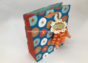 China Kids Mini Extra Large Xmas Gift Bags , Blue / Brown Unique Children'S Christmas Gift Bags wholesale