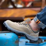 Yellow Lightweight Comfortable Safety Shoes / Comfortable Work Shoes Men with PU