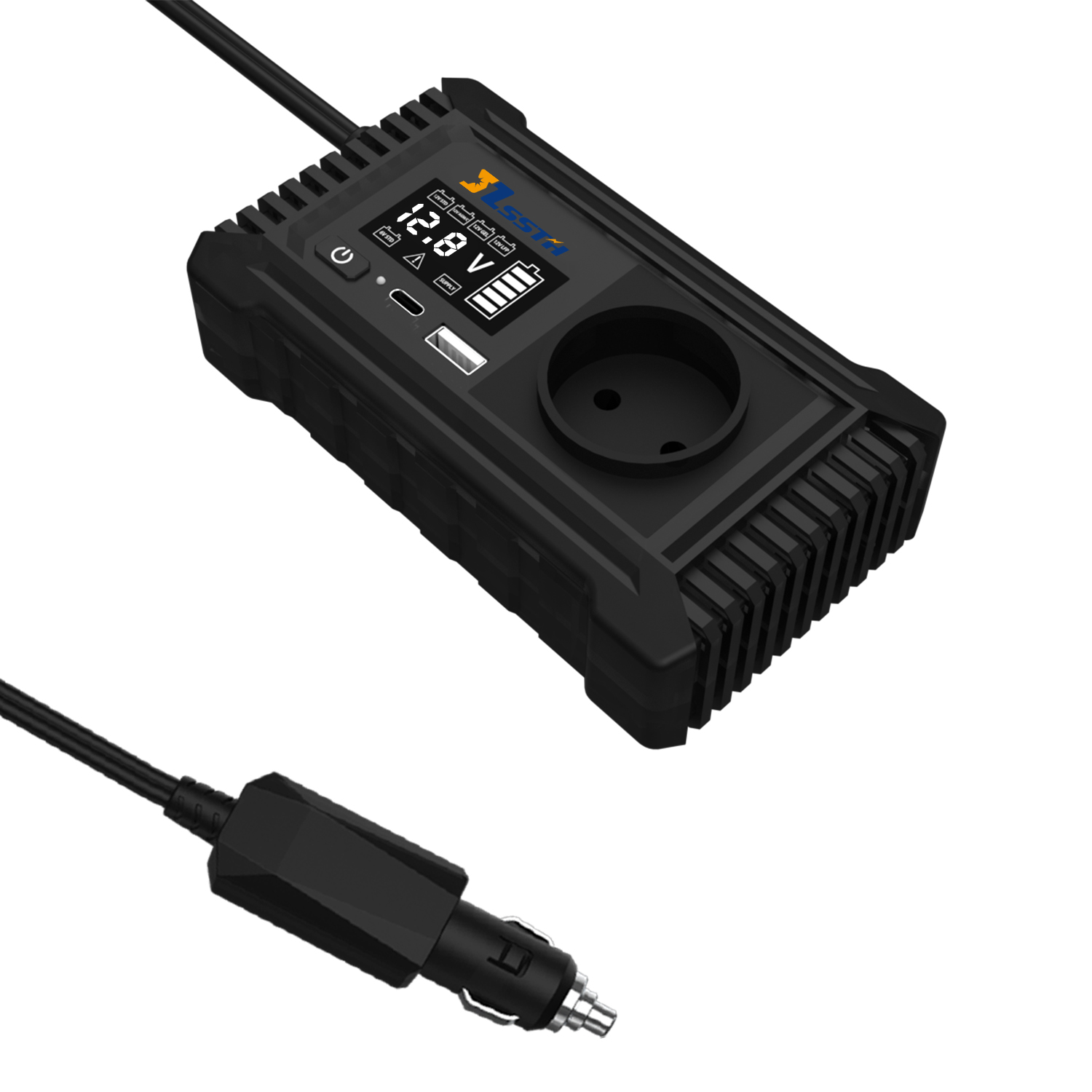 SZSSTH Inversor EU USA Universal Socket GaN PD Fast Charger Car Power Inverter 12V 220V 2 AC Outlets USB 150W Car Inverter