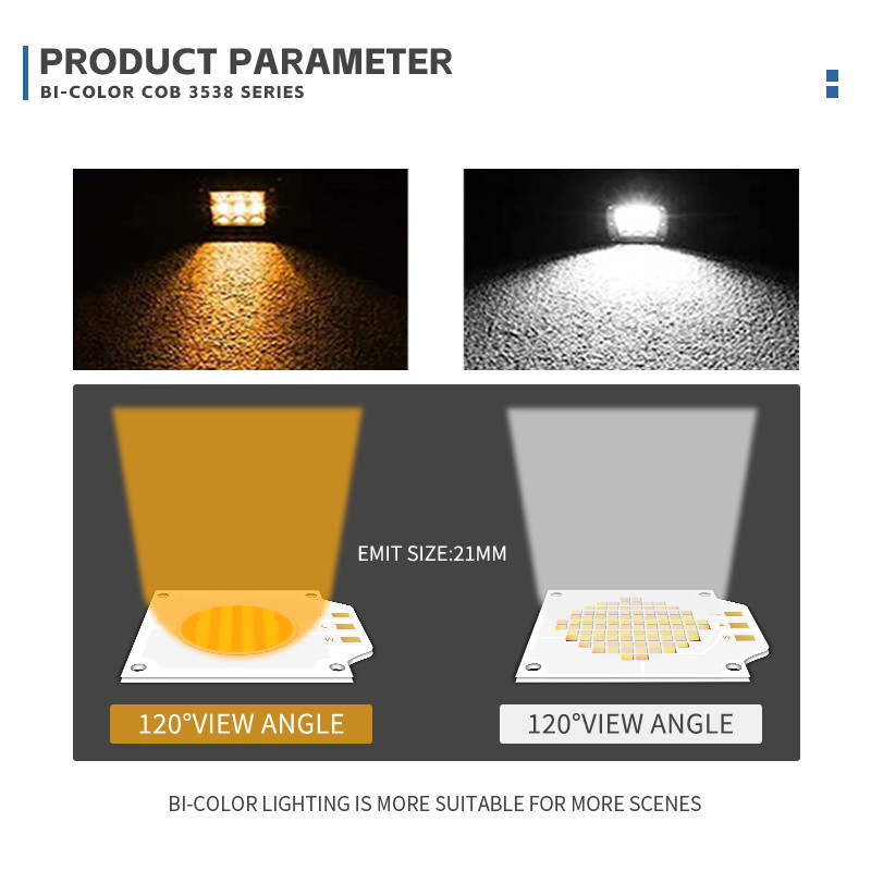 2700k 6500k Adjustable CCT LED COB 500W 200W High Power Ra95 Ra97 COB LED Chip for Photography Lamp