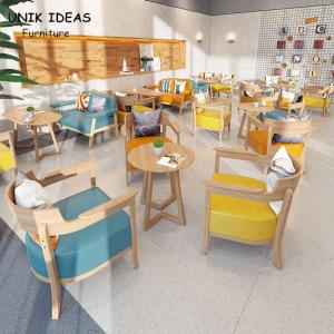 China Commercial Cafeteria Restaurant Dining Table And Chairs 4 Piece 120cm wholesale
