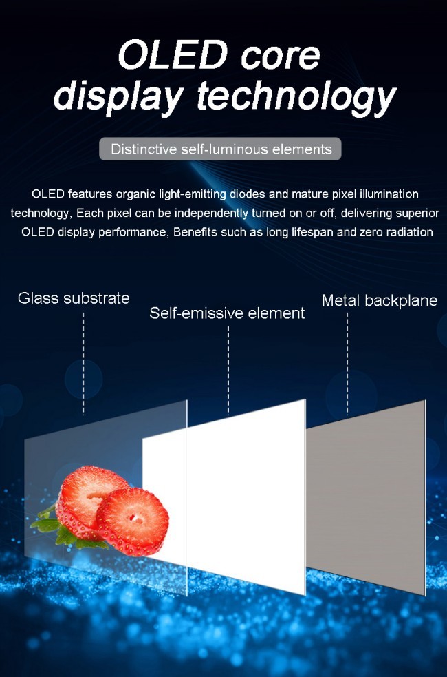 77 Inch Transparent OLED Touch Screen Digital Kiosk with Aluminum Alloy Frame and Pen/Finger Touch Writing Method