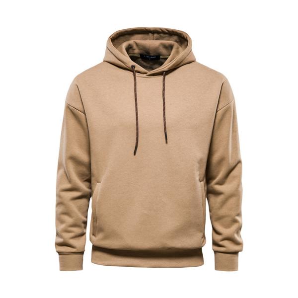 Light Tan Grey Black Fuzzy Hoodie Mens Slim Fit Pullover 100 Percent Cotton