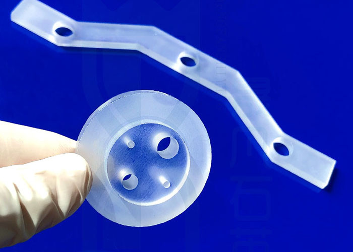 Cnc Custom Made Sio2 Quartz Glass Plate , Precision Glass Machining