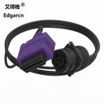 Purple Molding Truck Wiring Harness , J1939 9 Pin Deutsch To Obd2 Cable