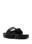 Size 38 24cm Womens Soft Bottom Slippers Knotted Flat Leather Slip On Sandals