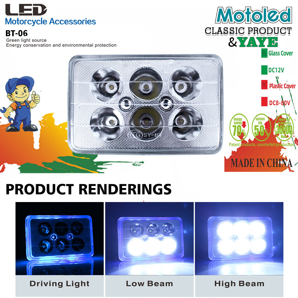 YAYE CG125 XBT-06 Motorcycle LED Headlight with 6 Classsic Lamp chip and DC12V Voltage