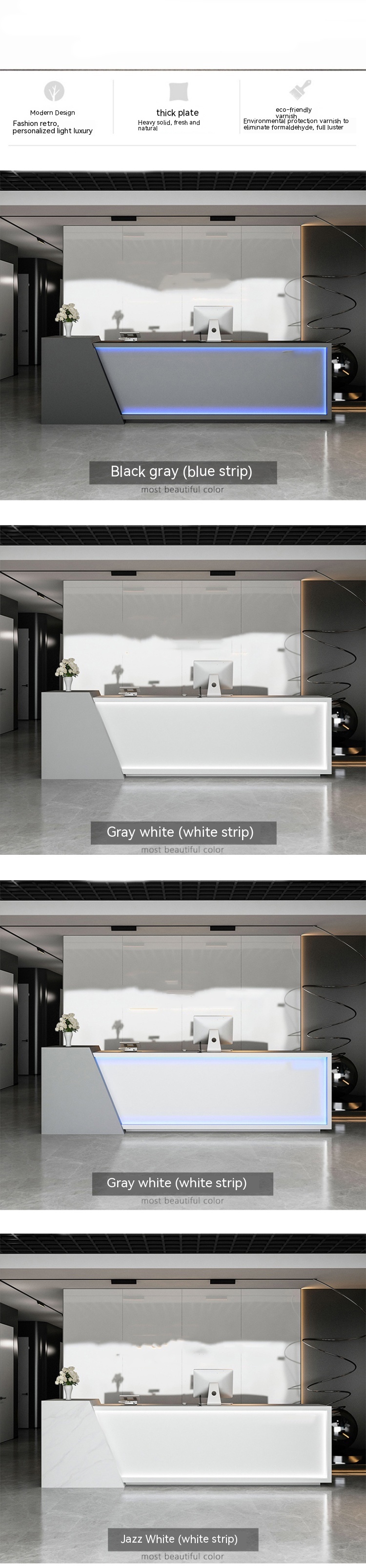 Sleek and Practical Reception Desk for Firms Stylistic Simplicity at Its Best