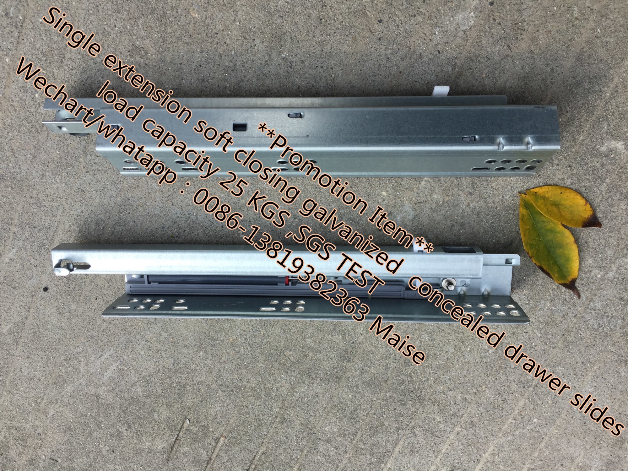 Heavy Duty Undermount Soft Close Drawer Slides Single Extension Galvanized