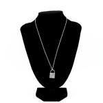 Long Silver Fashion Necklace 47mm With Transparent Drill Pendants