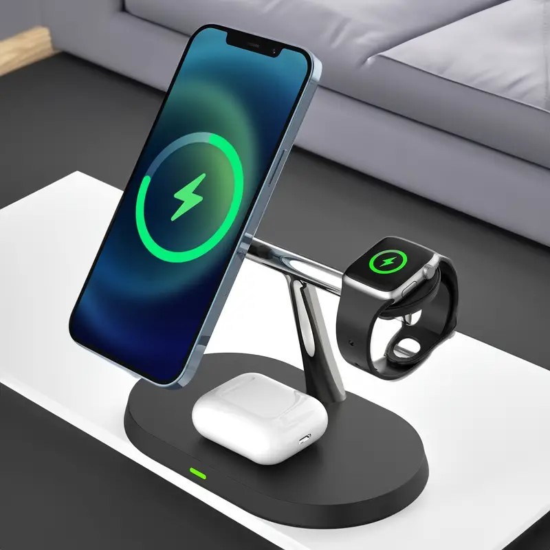 Magnetic 3-in-1 Wireless Charging Station For Qi Phone Airpod & IWatch