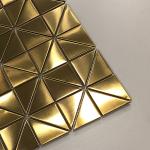 Wall Panel Decor Hairline Finish PVD Gold Stainless Steel Mosaic Tile
