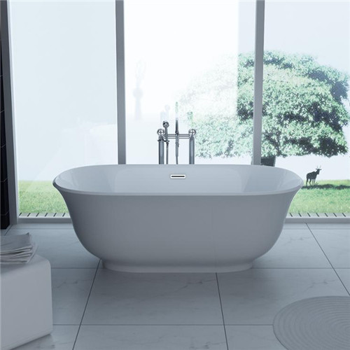 Solid Surface Small Freestanding Soaking Tub Gross Weight 46.5kg Customized Color