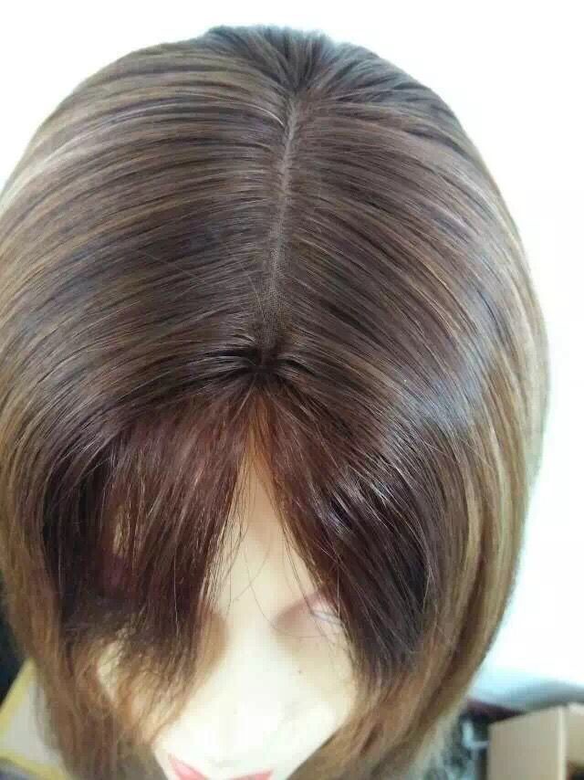 16 Inches Highlight With Dark Root Kosher Certification Jewish Wigs Unprocessed European Hair
