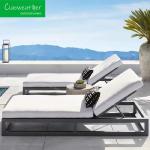 Outdoor Villa Hotel Garden Terrace Wooden Bed Lounge Chair with Solid Wood Style