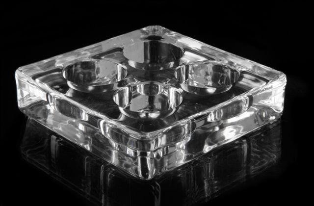 Glass Transparent Candle Holder with 4 Tealight Set for party wedding decoration