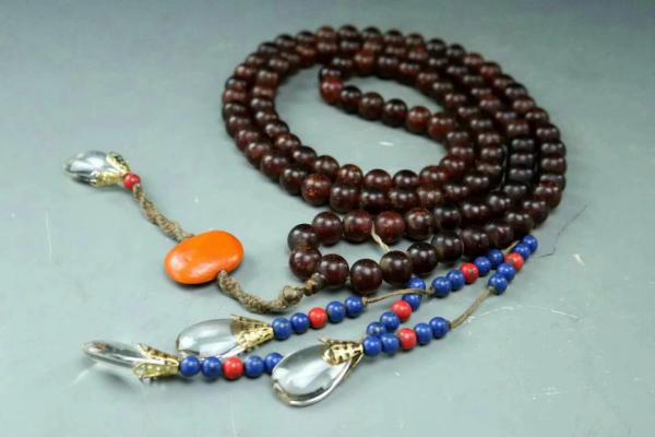 Full Round Natural Three Circle Garnet Stone Bracelet With Cloisonne Agate Beads