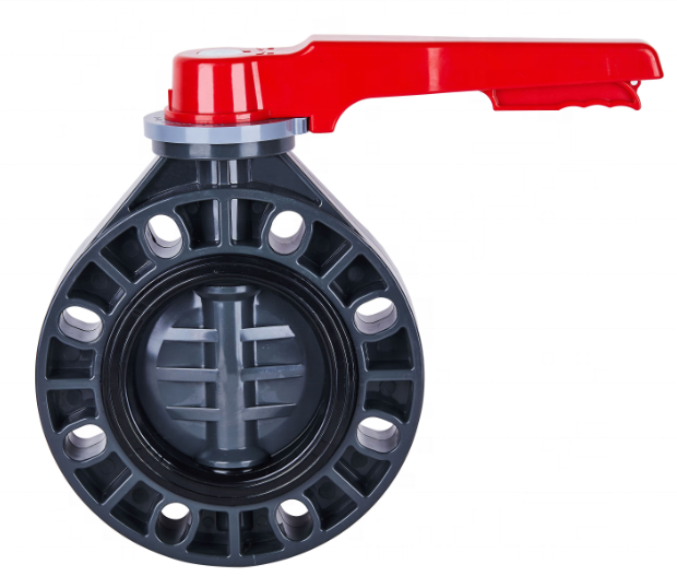 Water Media 2"-12" PVC Butterfly Valve Wafer Type for Hydraulic Ball Structure Manual