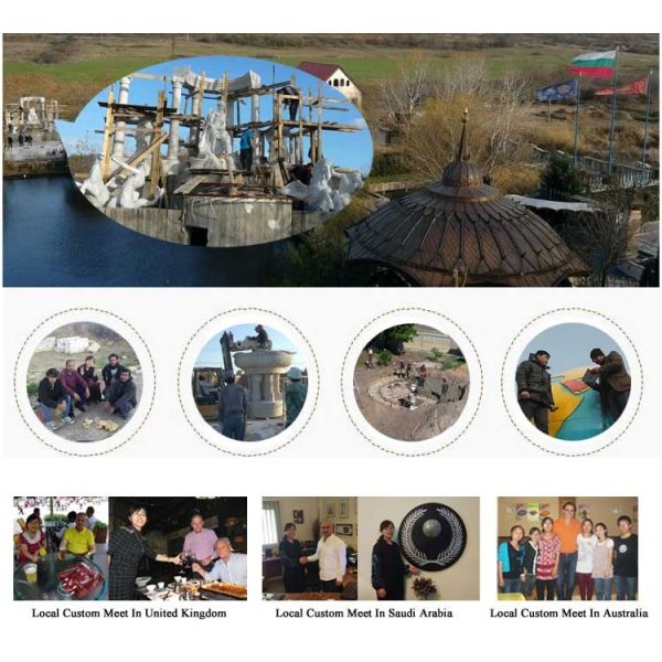 Outdoor Garden Decoration Marble Woman Statue Lamp