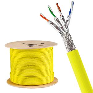 China 1000FT SFTP CAT7A Cable 23AWG Yellow PVC Jacket Cable For 1000MHz Performance wholesale