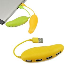 China Gift Yellow Mango Shape Usb 2.0 Hi Speed 4 Port Mini Hub wholesale