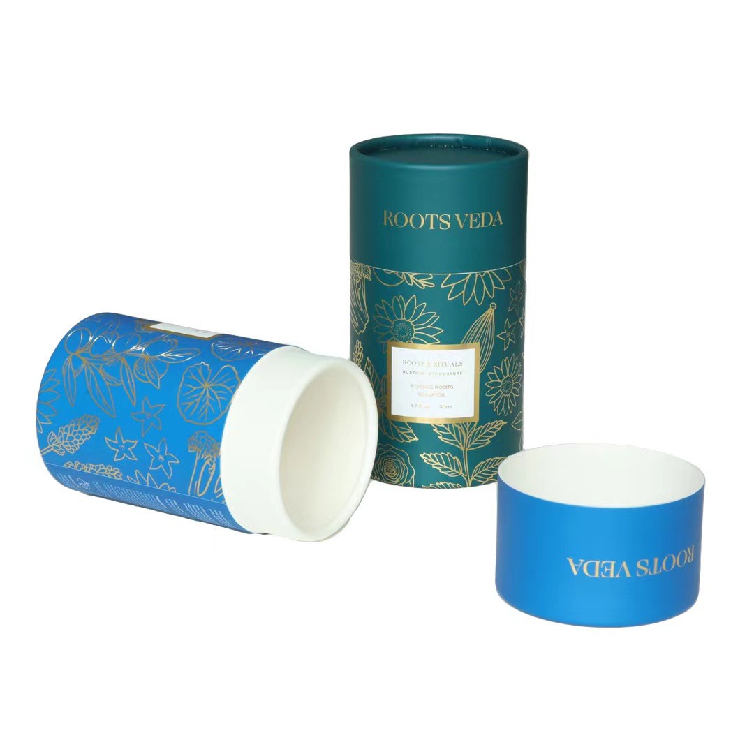 cylinder Glass paper Jar Box Paper Tube Candle Packaging For Customized Logo Design