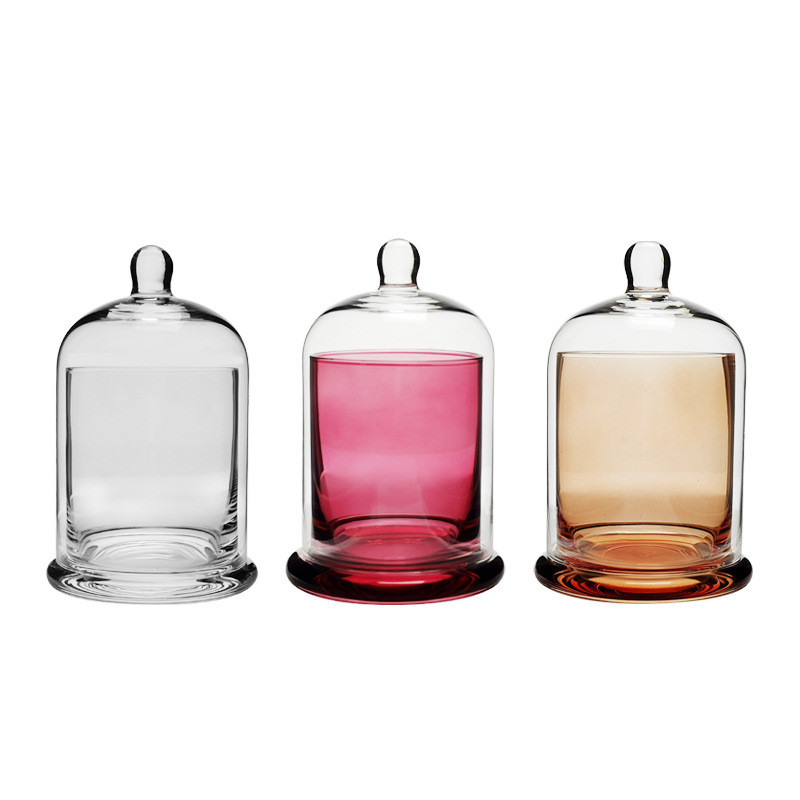 Wedding Candle Custom Logo 9cm 10cm Glass Bell Jar