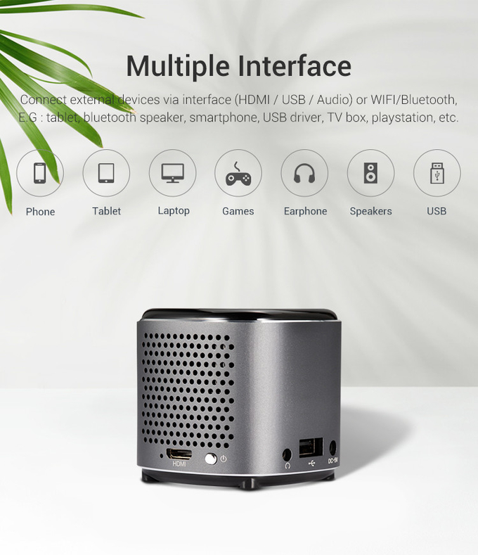 Outdoor Camping Cinema DLP Smart Projector Video Android Cube Portable Wireless