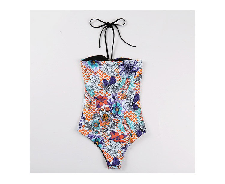 Double-sided One piece Sexy Women Swimsuit Push Up Swimwear Criss Cross Bandage Halter on chest