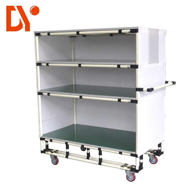 Heavy Duty Industrial Handpush Tote Cart White Lean Pipe Trolley