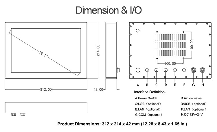 Waterproof All In One IP67 Panel PC Intel I5-6200U Dual Core
