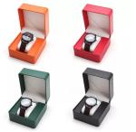 Round Corner PU Leather Watch Storage Box Flip Cover 11X10X7.5cm