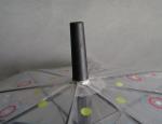 Advertising Clear Transparent Umbrella with silkscreen print on the canopy