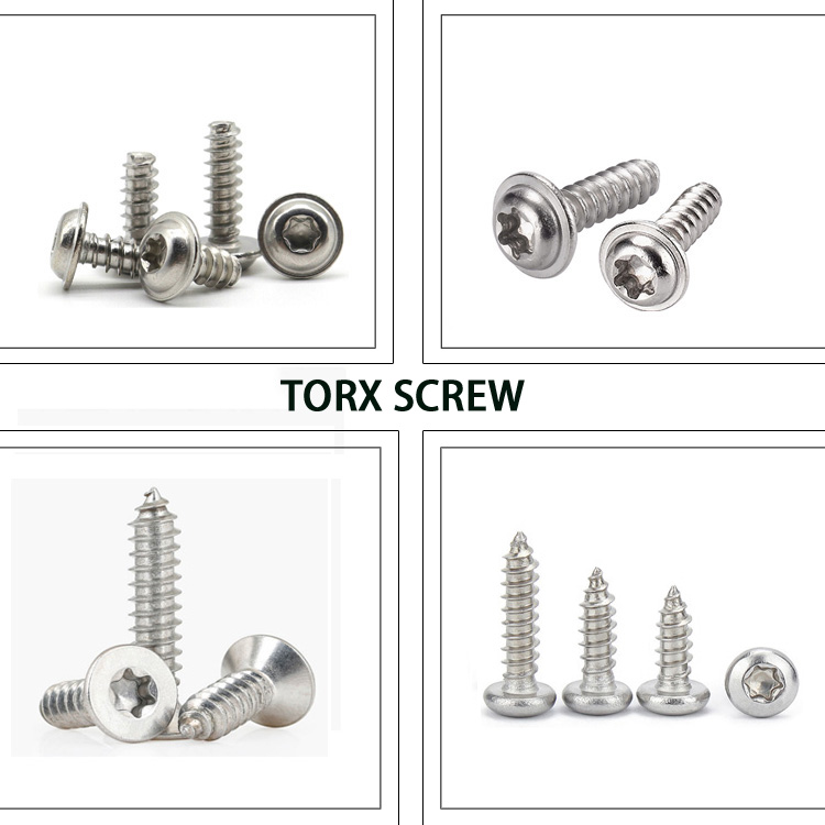 Metric Black Zinc Finish Steel Self-Tapping Cross Pan Head Torx Hexagon Socket Screws