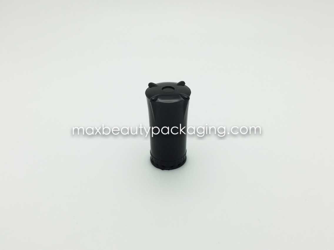 N2018 uv shiny black coating finish nail polish cap diamond tip nail polish packaging double cap plastic cap