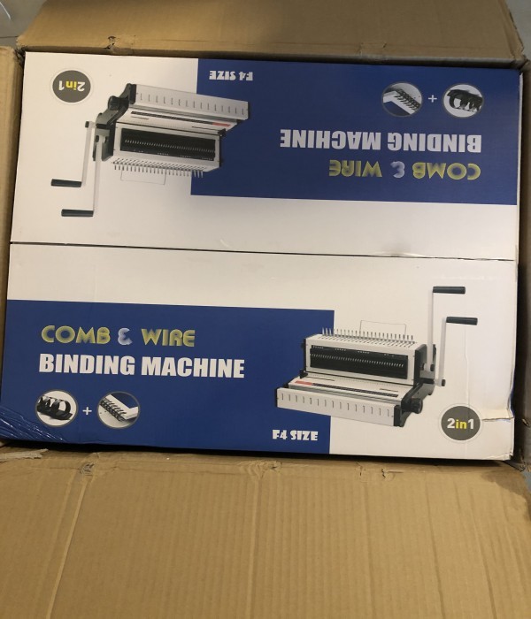 Double Loop Wire And Plastic Comb Plastic Press Punching Binding Machine