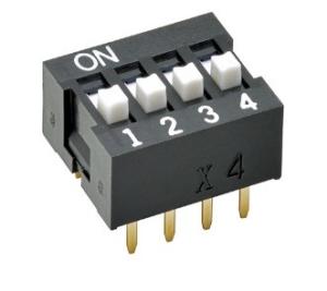 China A6E-4104-N SMD DIP Switch DIP OFF ON SPST 4 Raised Slide 0.025A 24VDC wholesale
