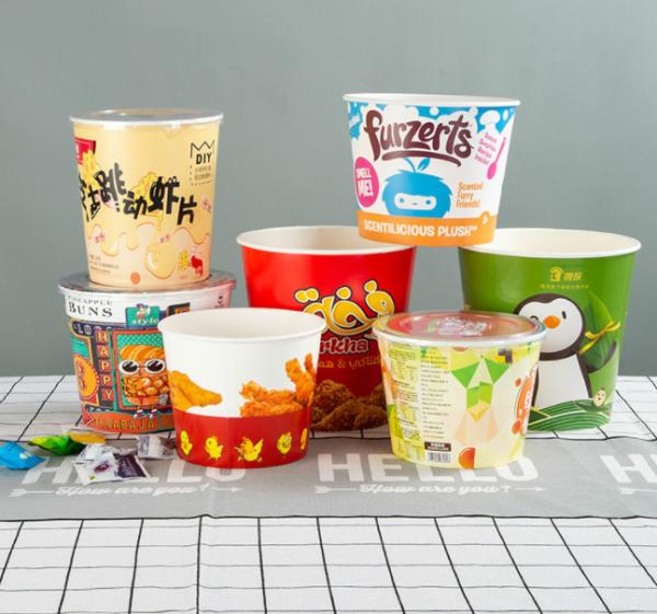 Wholesale Disposable Paper Popcorn Buckets Fried Chicken Buckets Paper Food