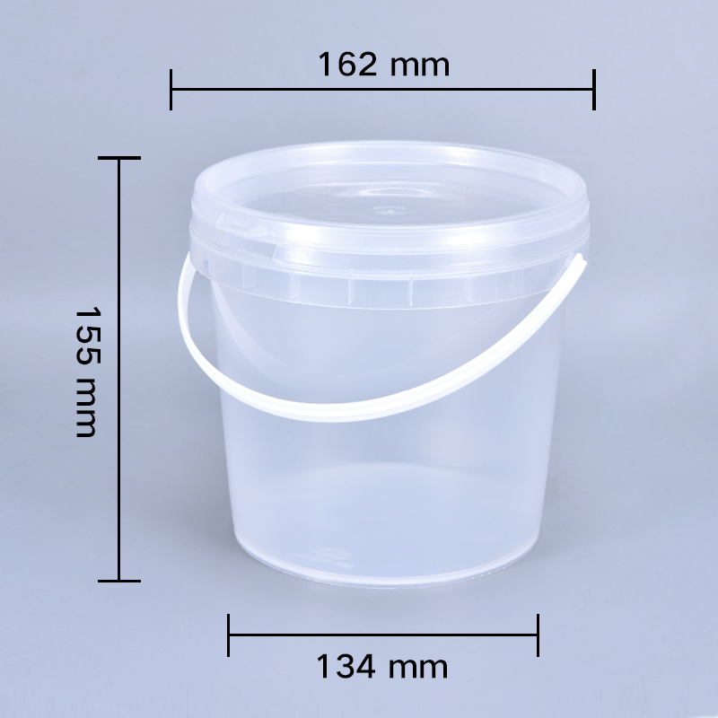 Sale 2L White/Black/Translucent Plastic Bucket With Lid handle for Food Grade Snacks
