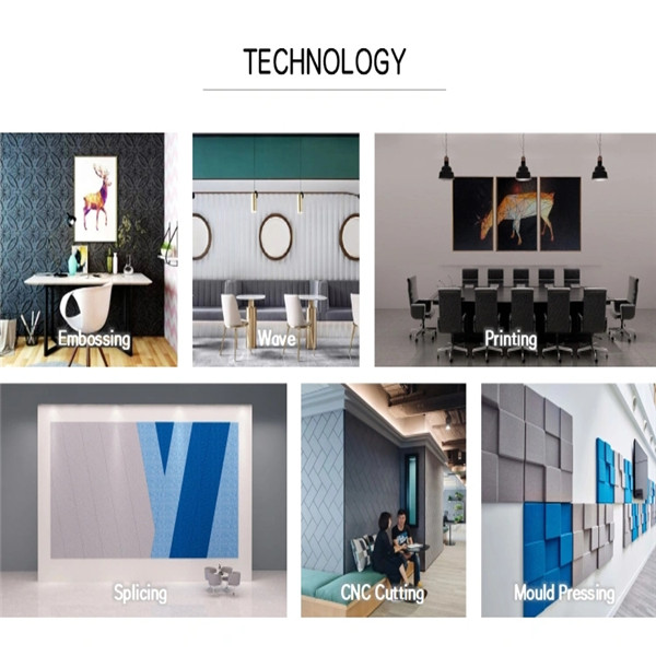 Graphic Room Decorative Sandwich Wall Panels Absorbs Sound Polyester Acoustic Panel