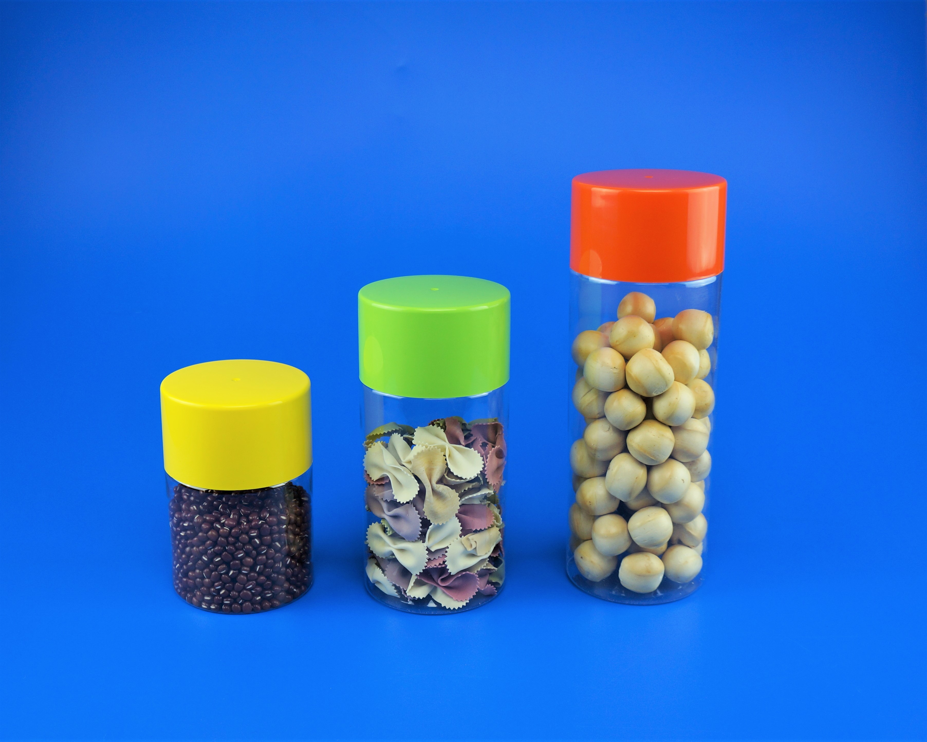 Black Cover Clear Pet Jars , High Durability Transparent Plastic Big Jar