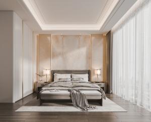 China Luxurious Cream White Wardrobe With Gold-Accented Elegance High Durability wholesale