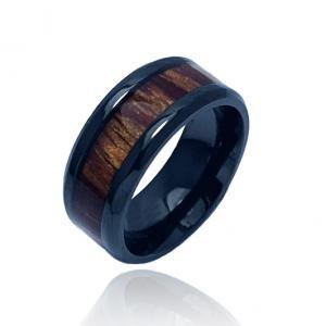 China Hypoallergenic Black Titanium Ring Lightweight Black Zirconium Jewelry Wedding Band wholesale
