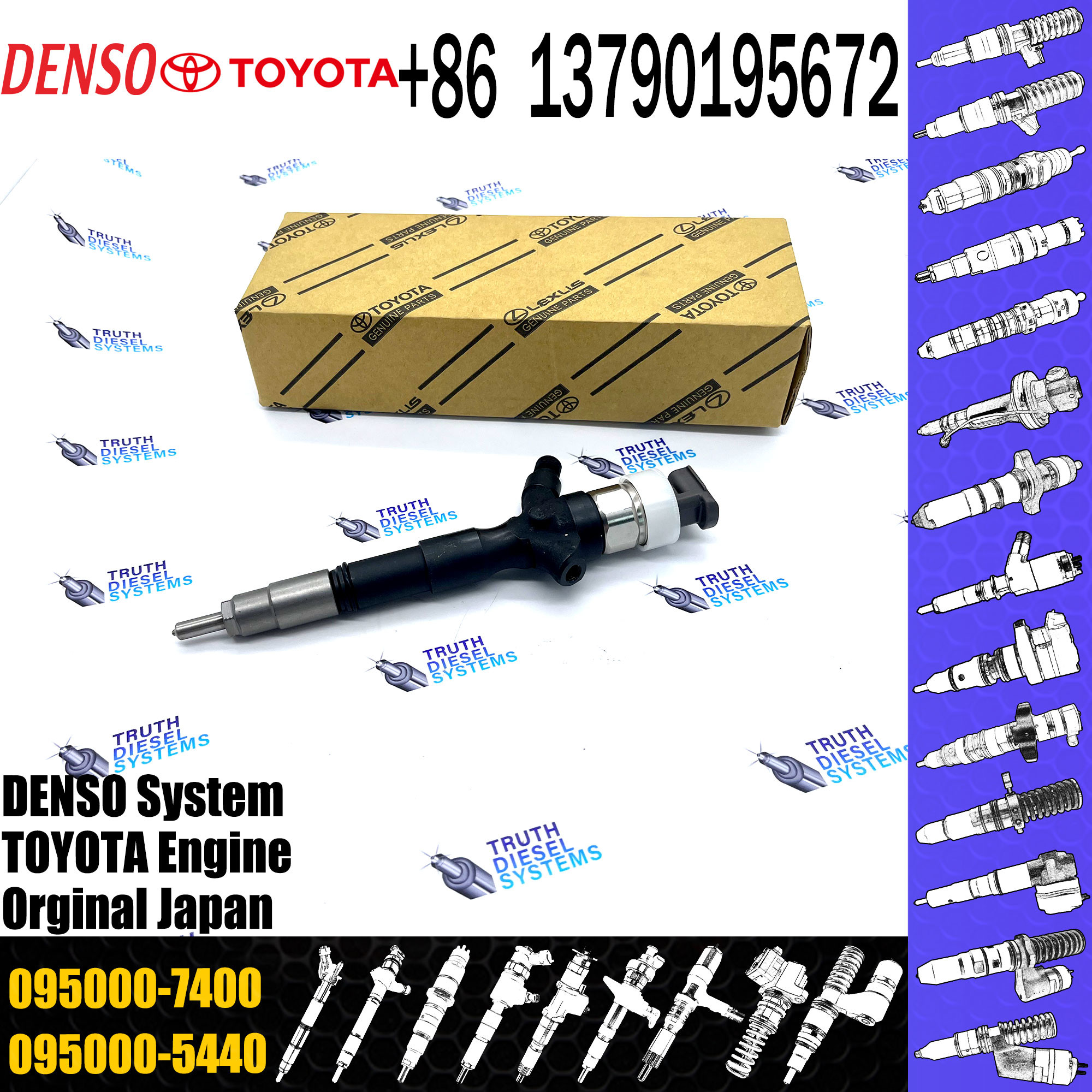 New Common Rail Injector 095000-6760 095000-7030 095000-7400 for 1KD 2KD Diesel Nozzle Assembly High Quality